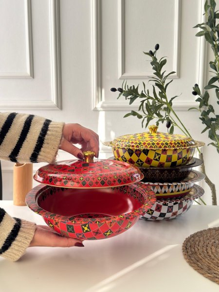 لجن+غطا ستانلس ملون